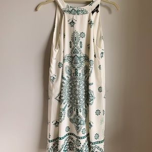Lulus Boutique Summer White and Teal Dress